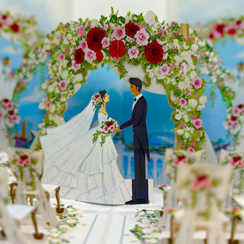 Sydney Harbour Wedding with Bride & Groom 3D POP UP GREETING CARD - Created by Origami Pop Cards – 3D Pop Up Greeting Cards, Australian Design & Handmade, 3D Pop Up Magical Paper Cards, Handmade Pop Up Cards Celebrate Love Anniversary Heart Fell Romantic