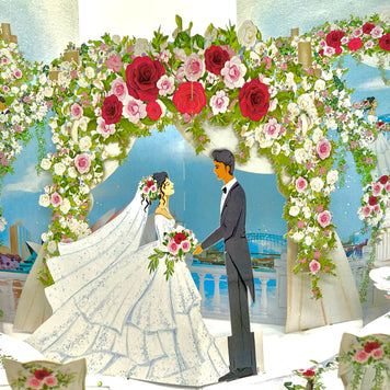 Sydney Harbour Wedding with Bride & Groom 3D POP UP GREETING CARD - Created by Origami Pop Cards – 3D Pop Up Greeting Cards, Australian Design & Handmade, 3D Pop Up Magical Paper Cards, Handmade Pop Up Cards Celebrate Love Anniversary Heart Fell Romantic