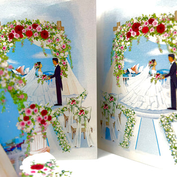 Sydney Harbour Wedding with Bride & Groom 3D POP UP GREETING CARD - Created by Origami Pop Cards – 3D Pop Up Greeting Cards, Australian Design & Handmade, 3D Pop Up Magical Paper Cards, Handmade Pop Up Cards Celebrate Love Anniversary Heart Fell Romantic