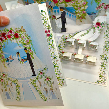 Sydney Harbour Wedding with Bride & Groom 3D POP UP GREETING CARD - Created by Origami Pop Cards – 3D Pop Up Greeting Cards, Australian Design & Handmade, 3D Pop Up Magical Paper Cards, Handmade Pop Up Cards Celebrate Love Anniversary Heart Fell Romantic