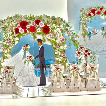 Sydney Harbour Wedding with Bride & Groom 3D POP UP GREETING CARD - Created by Origami Pop Cards – 3D Pop Up Greeting Cards, Australian Design & Handmade, 3D Pop Up Magical Paper Cards, Handmade Pop Up Cards Celebrate Love Anniversary Heart Fell Romantic