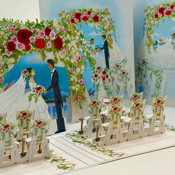 Sydney Harbour Wedding with Bride & Groom 3D POP UP GREETING CARD - Created by Origami Pop Cards – 3D Pop Up Greeting Cards, Australian Design & Handmade, 3D Pop Up Magical Paper Cards, Handmade Pop Up Cards Celebrate Love Anniversary Heart Fell Romantic