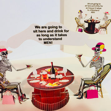 Tea Room & Skeletons Origami Pop Cards 3D Pop Up Greeting Card Happy Halloween Best Wishes Blank Card Fun Party Cheer Gift Happy Holidays Thank You Handmade Celebrate the Special Day