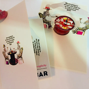 Tea Room & Skeletons Origami Pop Cards 3D Pop Up Greeting Card Happy Halloween Best Wishes Blank Card Fun Party Cheer Gift Happy Holidays Thank You Handmade Celebrate the Special Day