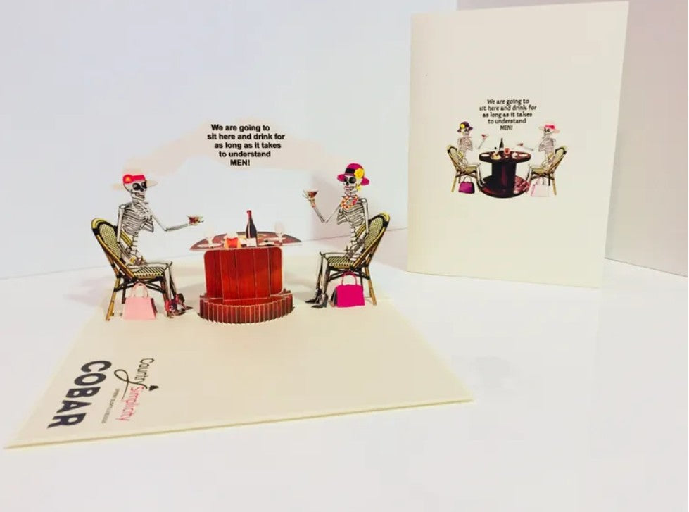 Tea Room & Skeletons Origami Pop Cards 3D Pop Up Greeting Card Happy Halloween Best Wishes Blank Card Fun Party Cheer Gift Happy Holidays Thank You Handmade Celebrate the Special Day