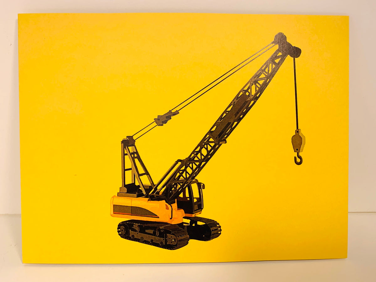 Telescopic Boom Crawler Crane Truck Perfect for Construction Workers or Little Kids Origami Pop Cards 3D Pop Up Greeting Card Thank You Handmade Gift Thinking of You Happy Birthday Occasion Australiana Celebrate the Beauty and Happiness During Special Day