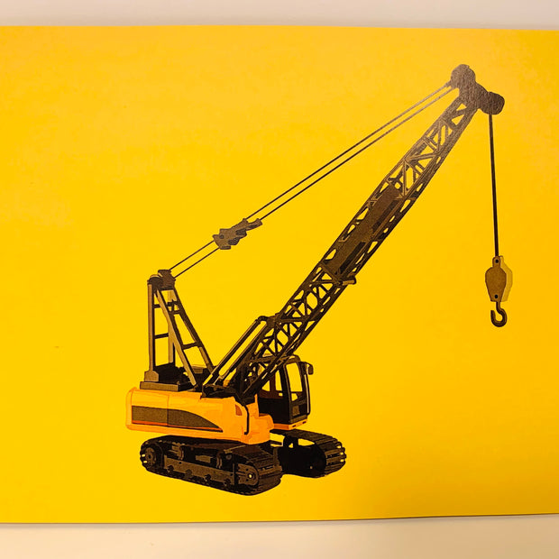 Telescopic Boom Crawler Crane Truck Perfect for Construction Workers or Little Kids Origami Pop Cards 3D Pop Up Greeting Card Thank You Handmade Gift Thinking of You Happy Birthday Occasion Australiana Celebrate the Beauty and Happiness During Special Day