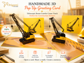 Telescopic Boom Crawler Crane Truck Perfect for Construction Workers or Little Kids Origami Pop Cards 3D Pop Up Greeting Card Thank You Handmade Gift Thinking of You Happy Birthday Occasion Australiana Celebrate the Beauty and Happiness During Special Day