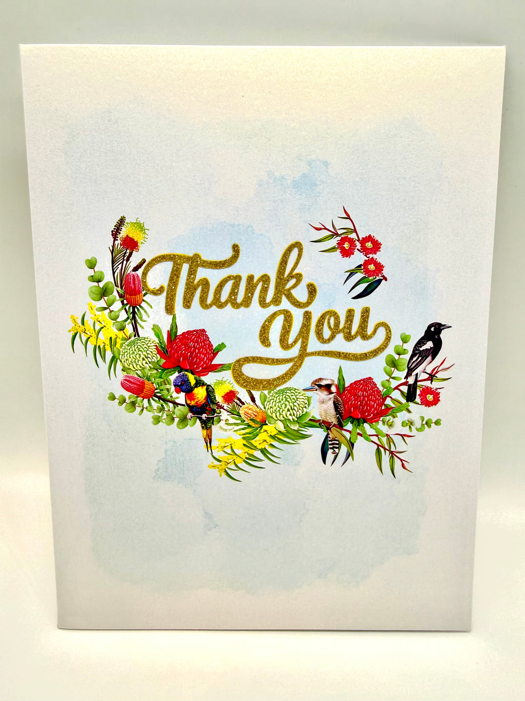 Thank You - Australian Native Garden & Birds 3D POP UP GREETING CARD - Created by Origami Pop Cards – 3D Pop Up Greeting Cards, Australian Design & Handmade, Thank you Cards, 3D Pop Up Magical Paper Cards, Handmade Pop Up Cards for Any Occasion