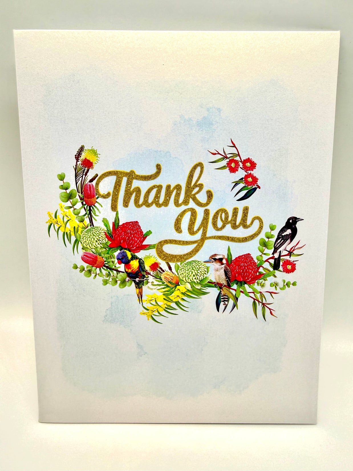 Thank You - Australian Native Garden & Birds 3D POP UP GREETING CARD - Created by Origami Pop Cards – 3D Pop Up Greeting Cards, Australian Design & Handmade, Thank you Cards, 3D Pop Up Magical Paper Cards, Handmade Pop Up Cards for Any Occasion