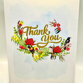 Thank You - Australian Native Garden & Birds 3D POP UP GREETING CARD - Created by Origami Pop Cards – 3D Pop Up Greeting Cards, Australian Design & Handmade, Thank you Cards, 3D Pop Up Magical Paper Cards, Handmade Pop Up Cards for Any Occasion