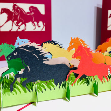 The Horse Spirit Animal Origami Pop Cards 3D Pop Up Greeting Card Happy Birthday Thank You Handmade Gift Thinking of You Blank Card for Any Occasion Happy Mother's Day Happy Father's Australiana Celebrate the Beauty