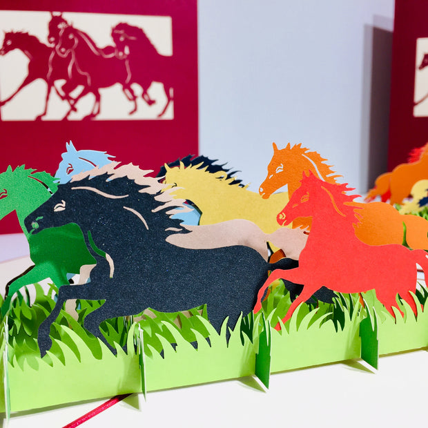 The Horse Spirit Animal Origami Pop Cards 3D Pop Up Greeting Card Happy Birthday Thank You Handmade Gift Thinking of You Blank Card for Any Occasion Happy Mother's Day Happy Father's Australiana Celebrate the Beauty