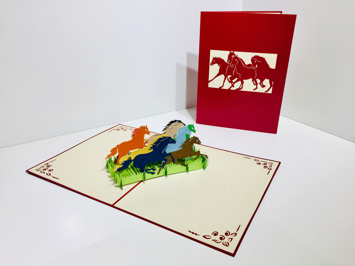 The Horse Spirit Animal Origami Pop Cards 3D Pop Up Greeting Card Happy Birthday Thank You Handmade Gift Thinking of You Blank Card for Any Occasion Happy Mother's Day Happy Father's Australiana Celebrate the Beauty