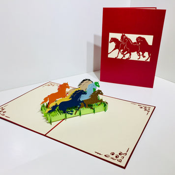 The Horse Spirit Animal Origami Pop Cards 3D Pop Up Greeting Card Happy Birthday Thank You Handmade Gift Thinking of You Blank Card for Any Occasion Happy Mother's Day Happy Father's Australiana Celebrate the Beauty