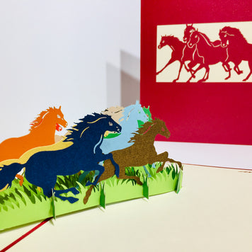 The Horse Spirit Animal Origami Pop Cards 3D Pop Up Greeting Card Happy Birthday Thank You Handmade Gift Thinking of You Blank Card for Any Occasion Happy Mother's Day Happy Father's Australiana Celebrate the Beauty