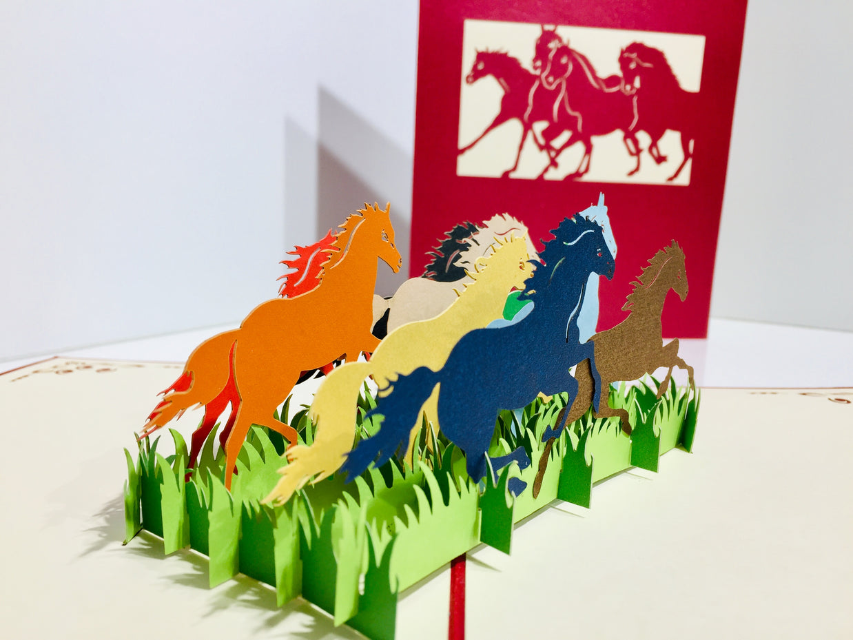 The Horse Spirit Animal Origami Pop Cards 3D Pop Up Greeting Card Happy Birthday Thank You Handmade Gift Thinking of You Blank Card for Any Occasion Happy Mother's Day Happy Father's Australiana Celebrate the Beauty
