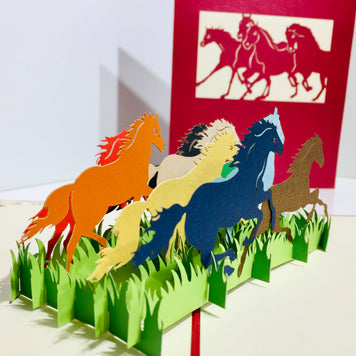 The Horse Spirit Animal Origami Pop Cards 3D Pop Up Greeting Card Happy Birthday Thank You Handmade Gift Thinking of You Blank Card for Any Occasion Happy Mother's Day Happy Father's Australiana Celebrate the Beauty