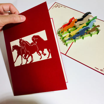 The Horse Spirit Animal Origami Pop Cards 3D Pop Up Greeting Card Happy Birthday Thank You Handmade Gift Thinking of You Blank Card for Any Occasion Happy Mother's Day Happy Father's Australiana Celebrate the Beauty