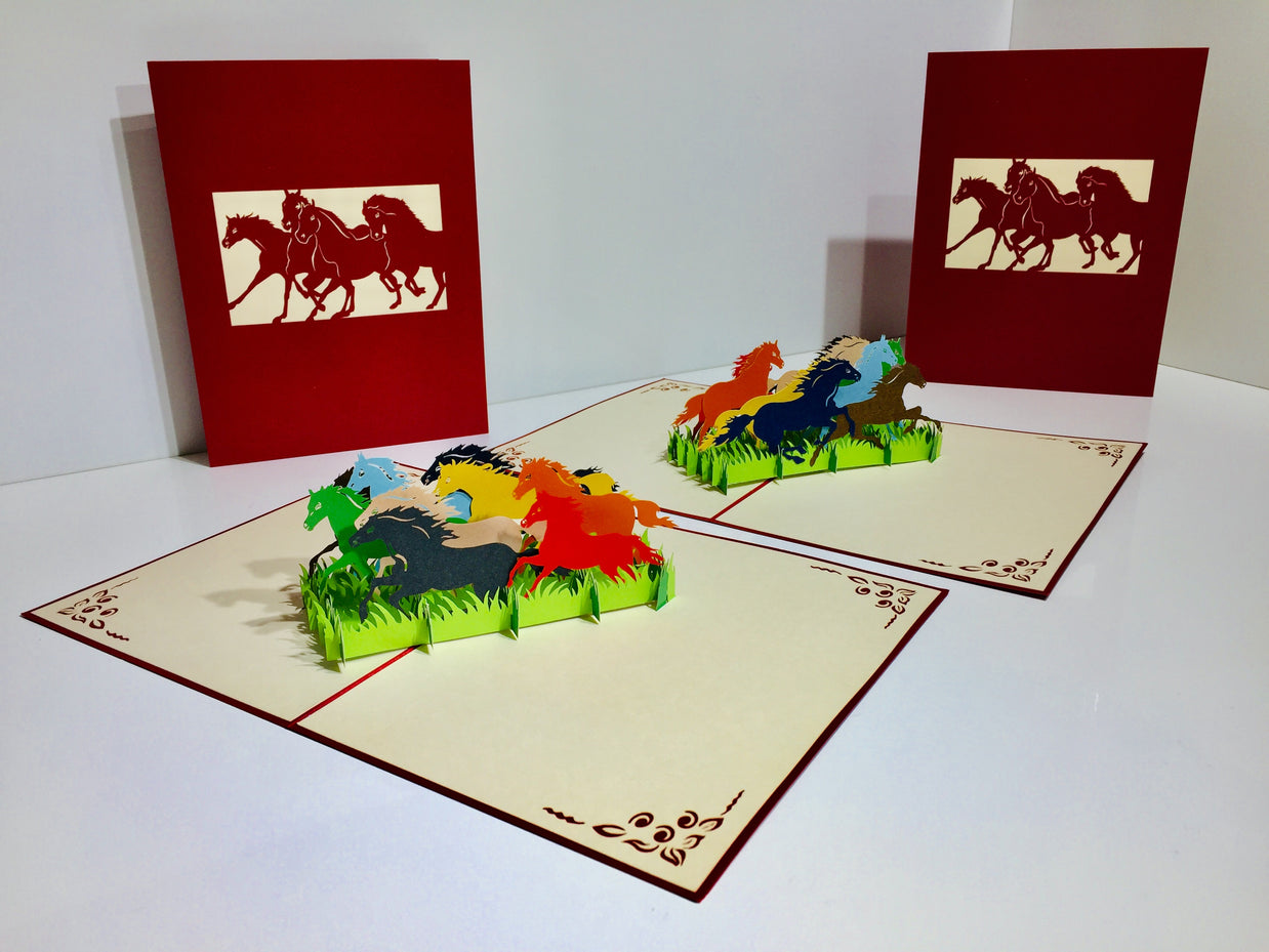 The Horse Spirit Animal Origami Pop Cards 3D Pop Up Greeting Card Happy Birthday Thank You Handmade Gift Thinking of You Blank Card for Any Occasion Happy Mother's Day Happy Father's Australiana Celebrate the Beauty