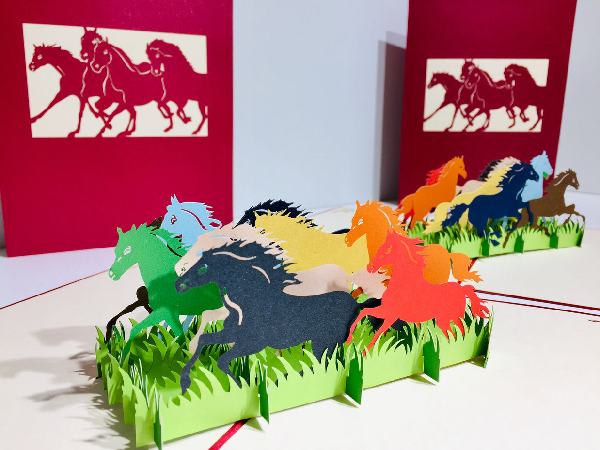 The Horse Spirit Animal Origami Pop Cards 3D Pop Up Greeting Card Happy Birthday Thank You Handmade Gift Thinking of You Blank Card for Any Occasion Happy Mother's Day Happy Father's Australiana Celebrate the Beauty