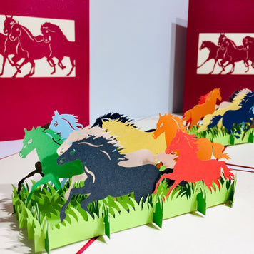 The Horse Spirit Animal Origami Pop Cards 3D Pop Up Greeting Card Happy Birthday Thank You Handmade Gift Thinking of You Blank Card for Any Occasion Happy Mother's Day Happy Father's Australiana Celebrate the Beauty
