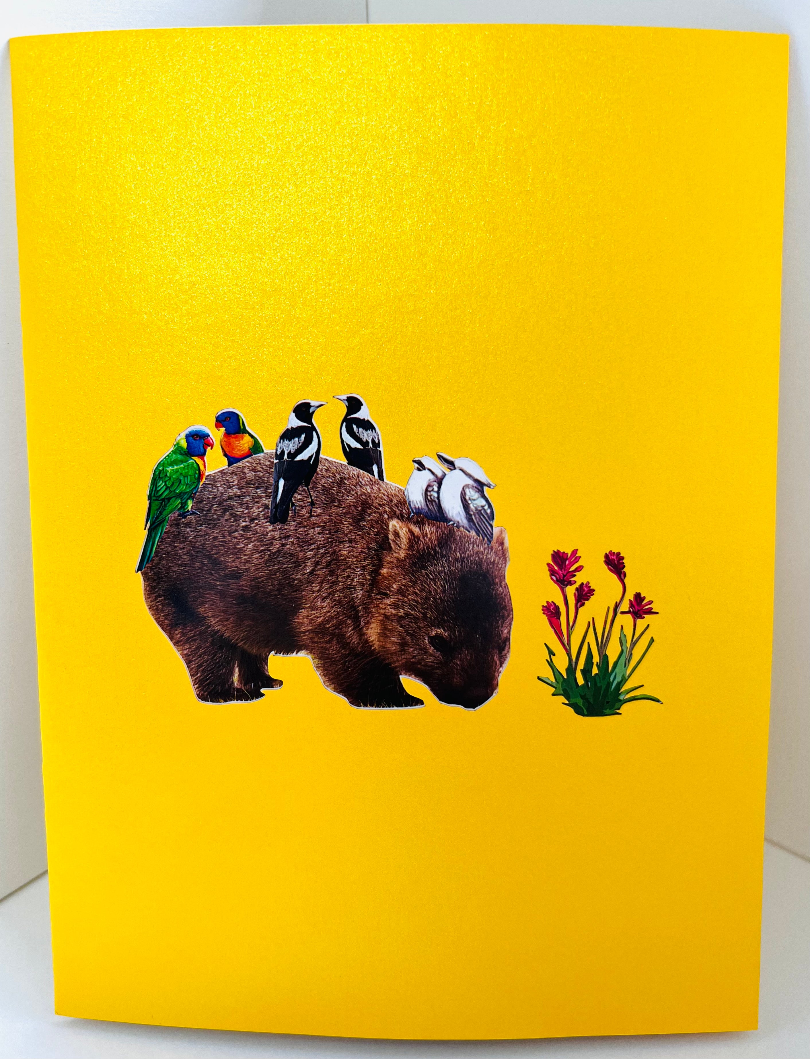 The Wombat - one of Australia's iconic animals Origami Pop Cards 3D Pop Up Greeting Card Happy Birthday Thank You Handmade Gift Thinking of You Blank Card for Any Occasion Happy Mother's Day Happy Father's Animals Donation to WWF-Australia