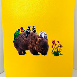 The Wombat - one of Australia's iconic animals Origami Pop Cards 3D Pop Up Greeting Card Happy Birthday Thank You Handmade Gift Thinking of You Blank Card for Any Occasion Happy Mother's Day Happy Father's Animals Donation to WWF-Australia