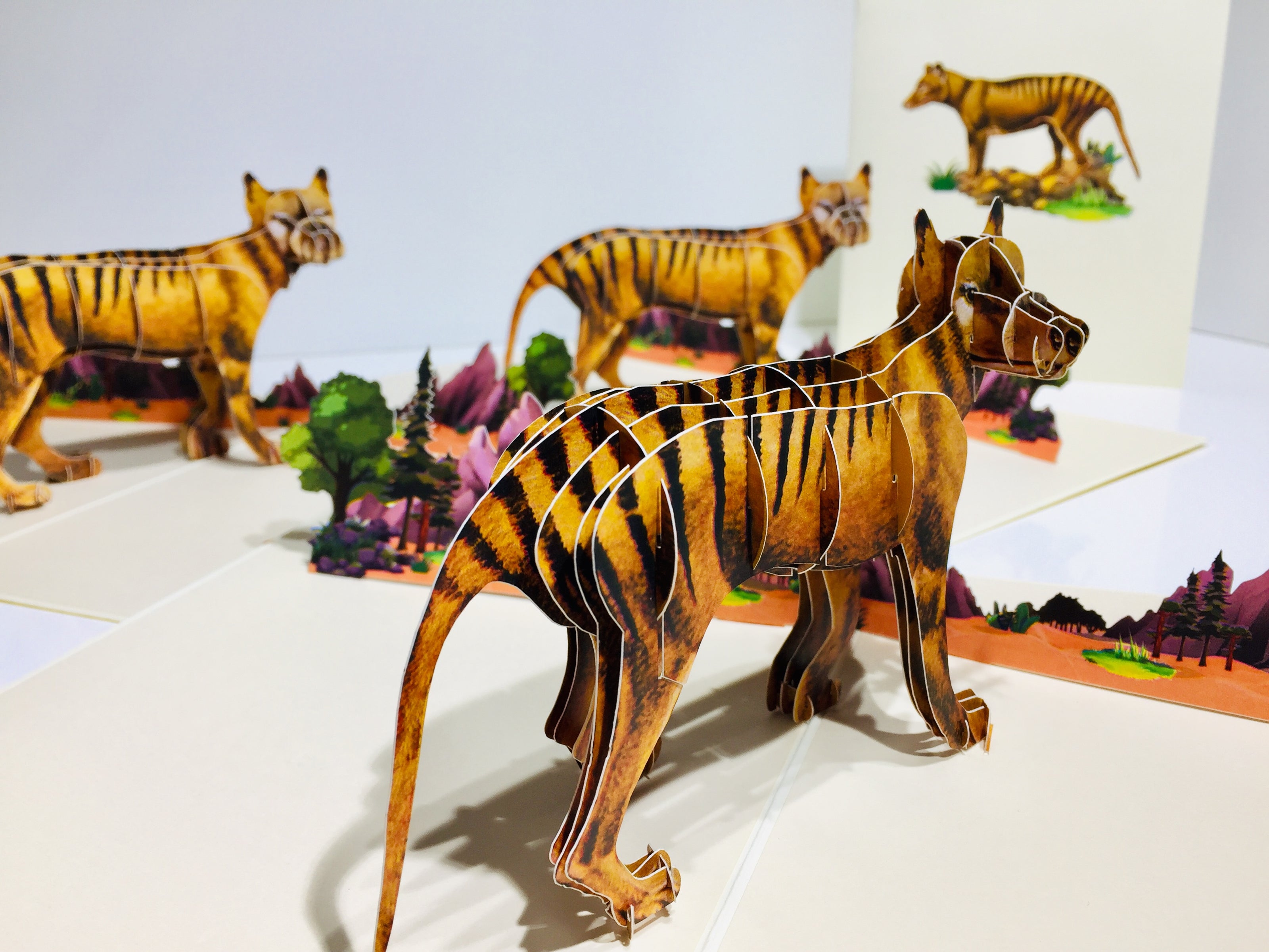 Thylacine Tasmanian Tiger Aussie Wild Animal Origami Pop Cards 3D Pop Up Greeting Card Happy Birthday Thank You Handmade Gift Thinking of You Blank Card for Any Occasion Happy Mother's Day Happy Father's Australiana Celebrate the Beauty of Flower