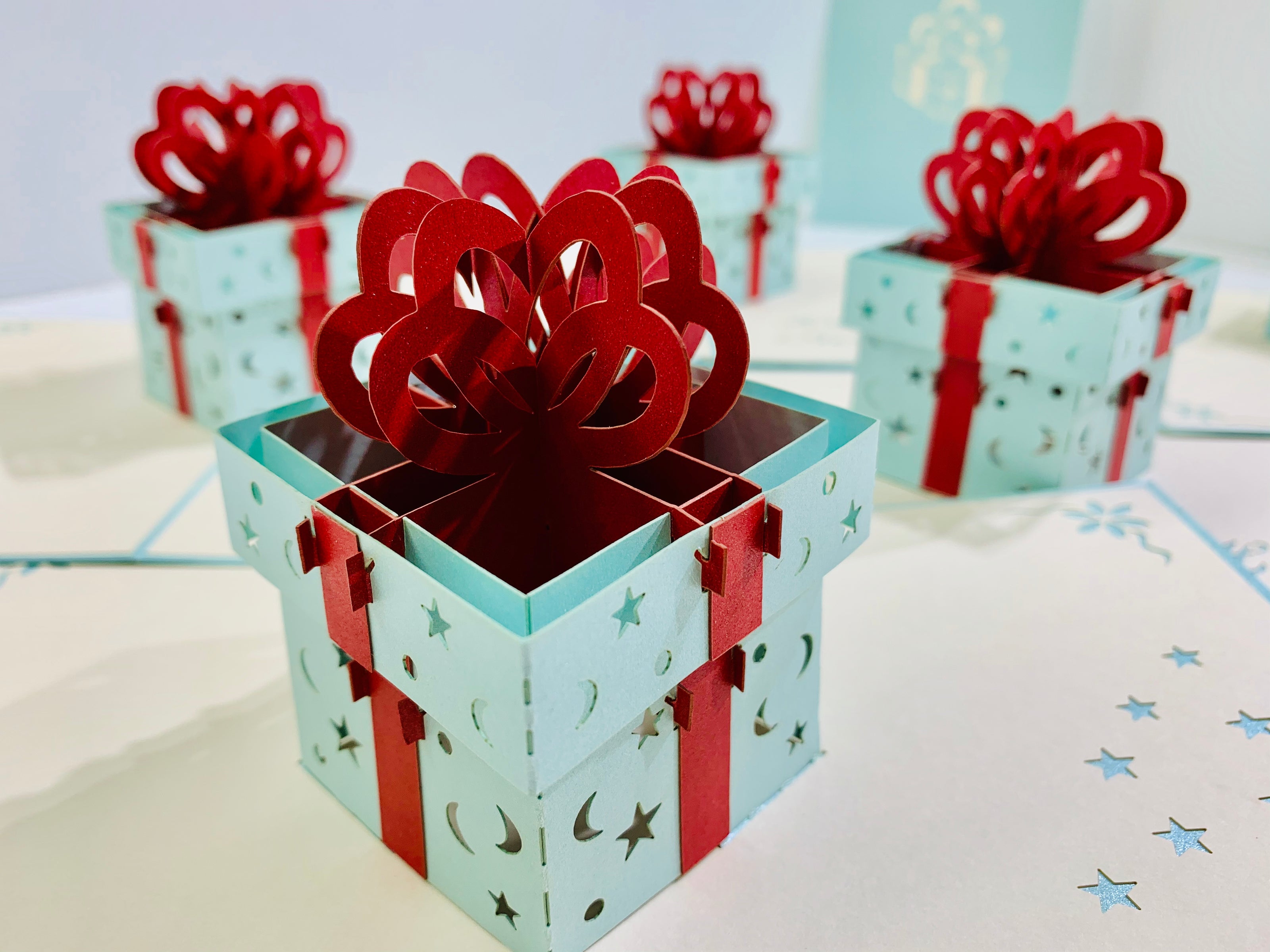 Turquoise Birthday Present Origami Pop Cards 3D Pop Up Greeting Card Thank You Handmade Gift Thinking of You Happy Birthday Occasion Australiana Celebrate the Beauty and Happiness During Special Day Best Wishes Gift Congratulation