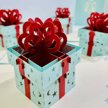 Turquoise Birthday Present Origami Pop Cards 3D Pop Up Greeting Card Thank You Handmade Gift Thinking of You Happy Birthday Occasion Australiana Celebrate the Beauty and Happiness During Special Day Best Wishes Gift Congratulation