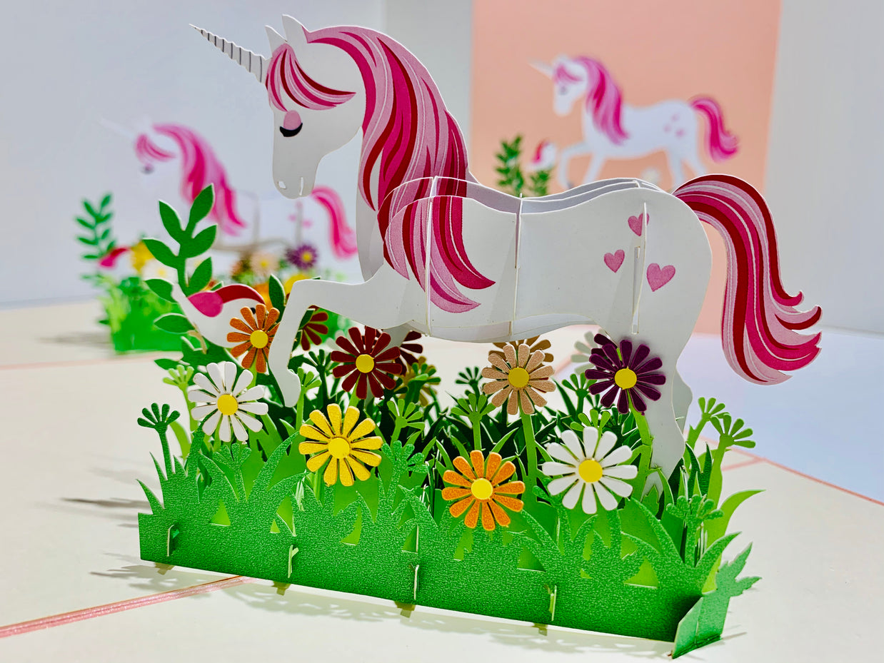 Super Cute Fairy Unicorn Origami Pop Cards 3D Pop Up Greeting Card Happy Birthday Thank You Handmade Gift Thinking of You Blank Card for Any Occasion Happy Mother's Day Australiana Celebrate the Beauty of Animals Perfect Gift for Girl