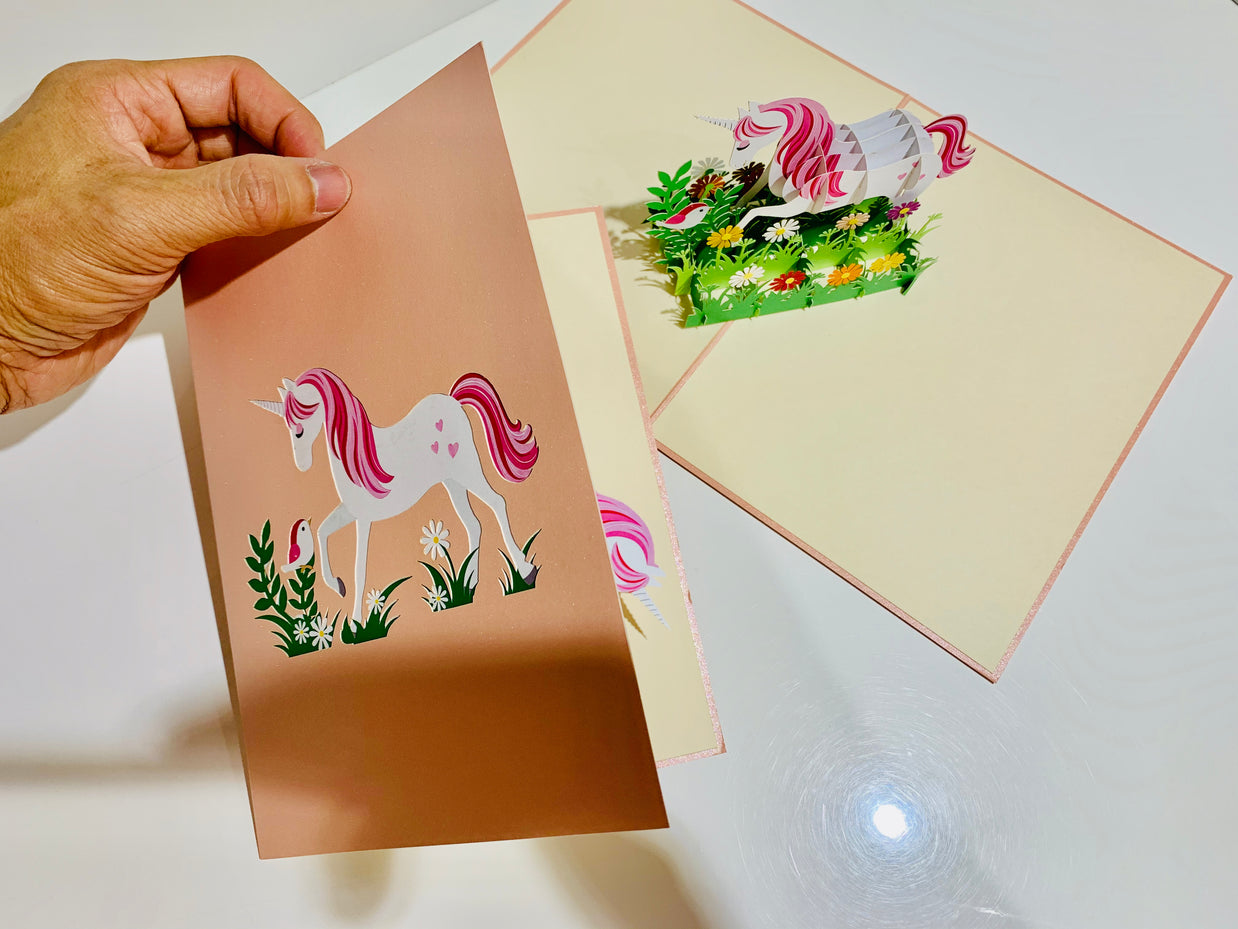 Super Cute Fairy Unicorn Origami Pop Cards 3D Pop Up Greeting Card Happy Birthday Thank You Handmade Gift Thinking of You Blank Card for Any Occasion Happy Mother's Day Australiana Celebrate the Beauty of Animals Perfect Gift for Girl