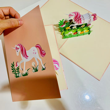 Super Cute Fairy Unicorn Origami Pop Cards 3D Pop Up Greeting Card Happy Birthday Thank You Handmade Gift Thinking of You Blank Card for Any Occasion Happy Mother's Day Australiana Celebrate the Beauty of Animals Perfect Gift for Girl