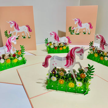 Super Cute Fairy Unicorn Origami Pop Cards 3D Pop Up Greeting Card Happy Birthday Thank You Handmade Gift Thinking of You Blank Card for Any Occasion Happy Mother's Day Australiana Celebrate the Beauty of Animals Perfect Gift for Girl