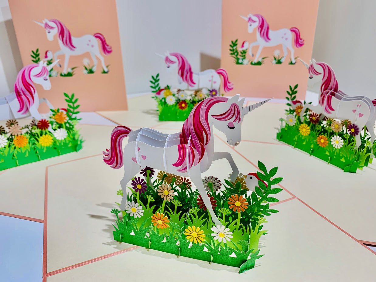 Super Cute Fairy Unicorn Origami Pop Cards 3D Pop Up Greeting Card Happy Birthday Thank You Handmade Gift Thinking of You Blank Card for Any Occasion Happy Mother's Day Australiana Celebrate the Beauty of Animals Perfect Gift for Girl