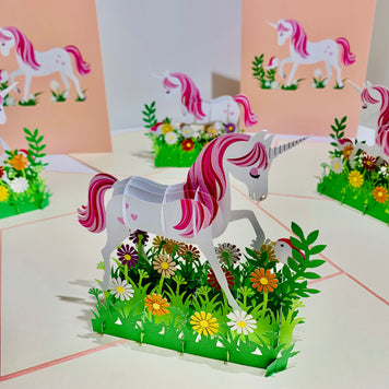 Super Cute Fairy Unicorn Origami Pop Cards 3D Pop Up Greeting Card Happy Birthday Thank You Handmade Gift Thinking of You Blank Card for Any Occasion Happy Mother's Day Australiana Celebrate the Beauty of Animals Perfect Gift for Girl
