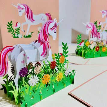 Super Cute Fairy Unicorn Origami Pop Cards 3D Pop Up Greeting Card Happy Birthday Thank You Handmade Gift Thinking of You Blank Card for Any Occasion Happy Mother's Day Australiana Celebrate the Beauty of Animals Perfect Gift for Girl