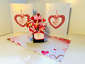 Happy Valentine's Day Romantic Gift Hampers 3D POP UP GREETING CARD - Created by Origami Pop Cards Australian Design & Handmade 3D Pop Up Magical Paper Cards, Handmade Pop Up Cards Happy Valentine's Day Celebrate Love Heart Fell and Romantic