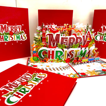 Vibrant Merry Christmas Santa Claus Flying with His Reindeers Origami Pop Cards 3D Pop Up Greeting Card Merry Christmas Thank You Handmade Best Wishes Blank Card Gift Happy Holidays Celebrate the Special Day Moment with Family and Friends