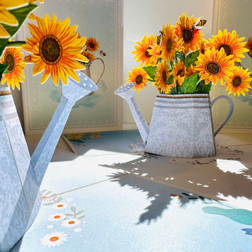 Vintage Watering Can with Sunflowers & Bees Pop Cards 3D Pop Up Greeting Card Happy Birthday Thank You Handmade Gift Thinking of You Blank Card for Any Occasion Happy Mother's Day Happy Father's Australiana Celebrate the Beauty of Flower