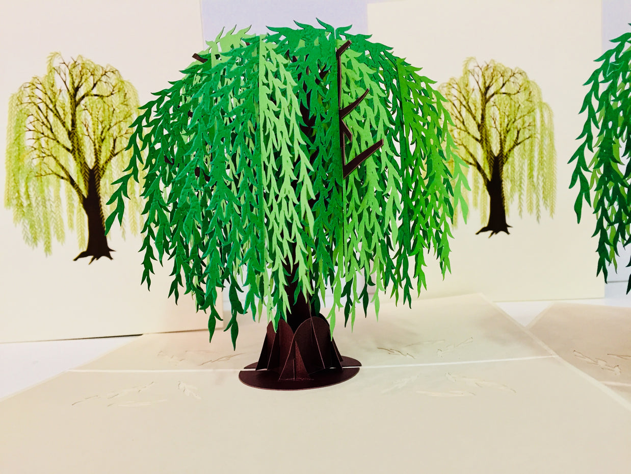 Weeping Willow Tree Pop Up Greeting Card Origami Pop Cards 3D Pop Up Greeting Card Happy Birthday Thank You Handmade Gift Thinking of You Blank Card for Any Occasion Happy Mother's Day Happy Father's Australiana Celebrate