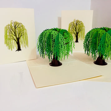 Weeping Willow Tree Pop Up Greeting Card Origami Pop Cards 3D Pop Up Greeting Card Happy Birthday Thank You Handmade Gift Thinking of You Blank Card for Any Occasion Happy Mother's Day Happy Father's Australiana Celebrate