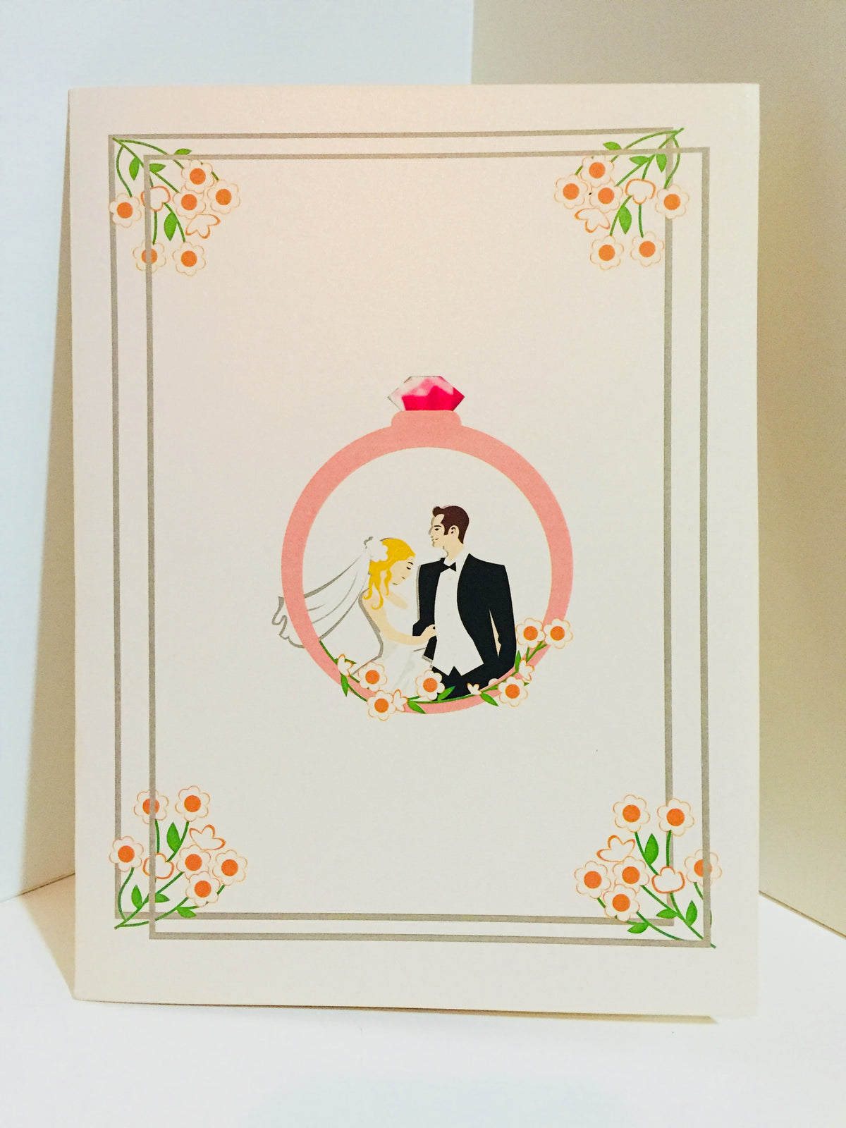 Western Style - Metallic Ivory Wedding Classic Created by Origami Pop Cards – 3D Pop Up Greeting Cards, Australian Design & Handmade, 3D Pop Up Magical Paper Cards, Handmade Pop Up Cards Celebrate Love Anniversary