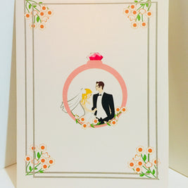 Western Style - Metallic Ivory Wedding Classic Created by Origami Pop Cards – 3D Pop Up Greeting Cards, Australian Design & Handmade, 3D Pop Up Magical Paper Cards, Handmade Pop Up Cards Celebrate Love Anniversary