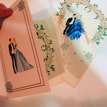 Western - Metallic Sapphire Wedding Classic 3D POP UP GREETING CARD - Created by Origami Pop Cards – 3D Pop Up Greeting Cards, Australian Design & Handmade, 3D Pop Up Magical Paper Cards, Handmade Pop Up Cards Celebrate Love Anniversary Heart and Romantic