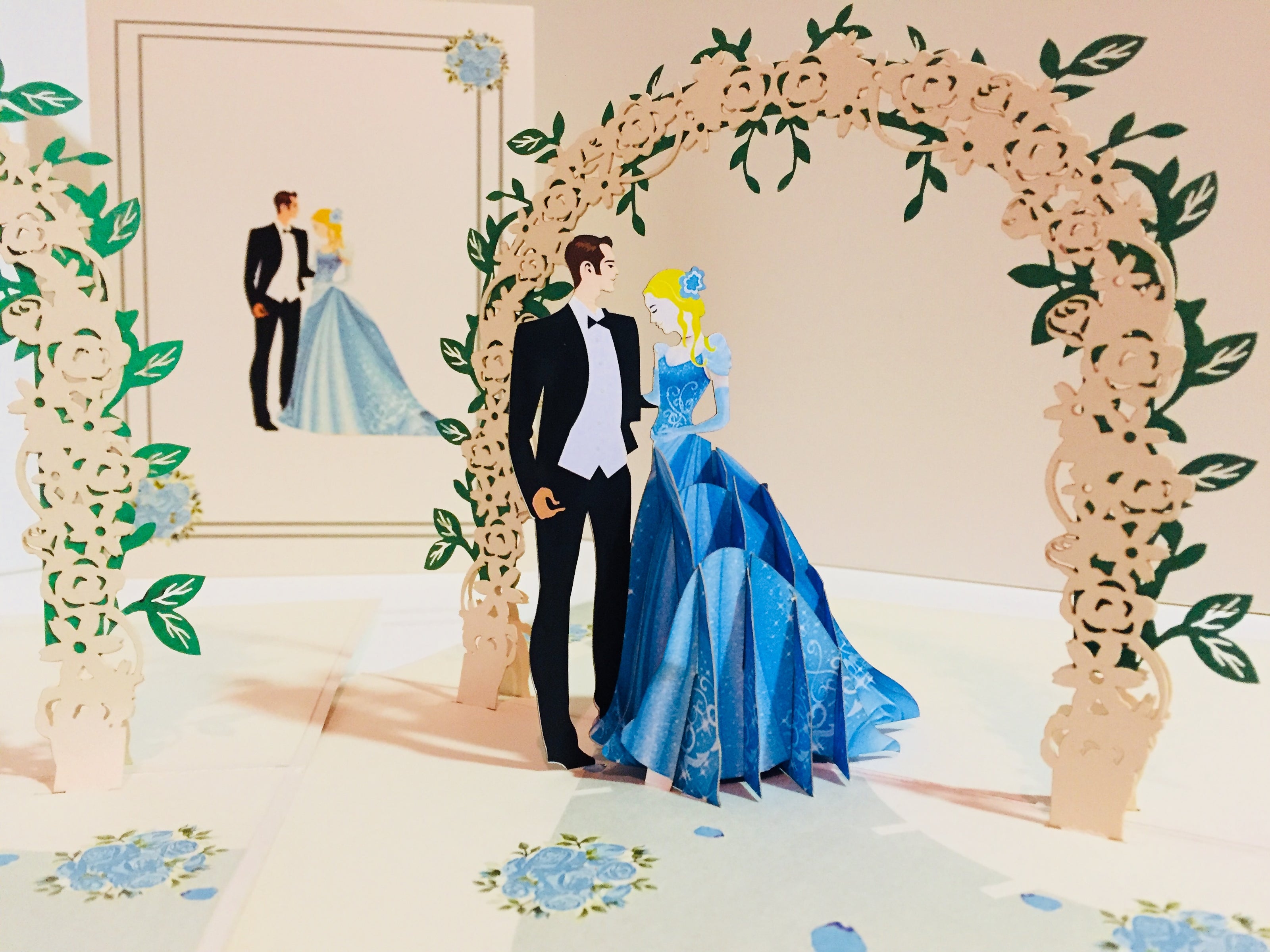Western - Metallic Sapphire Wedding Classic 3D POP UP GREETING CARD - Created by Origami Pop Cards – 3D Pop Up Greeting Cards, Australian Design & Handmade, 3D Pop Up Magical Paper Cards, Handmade Pop Up Cards Celebrate Love Anniversary Heart and Romantic