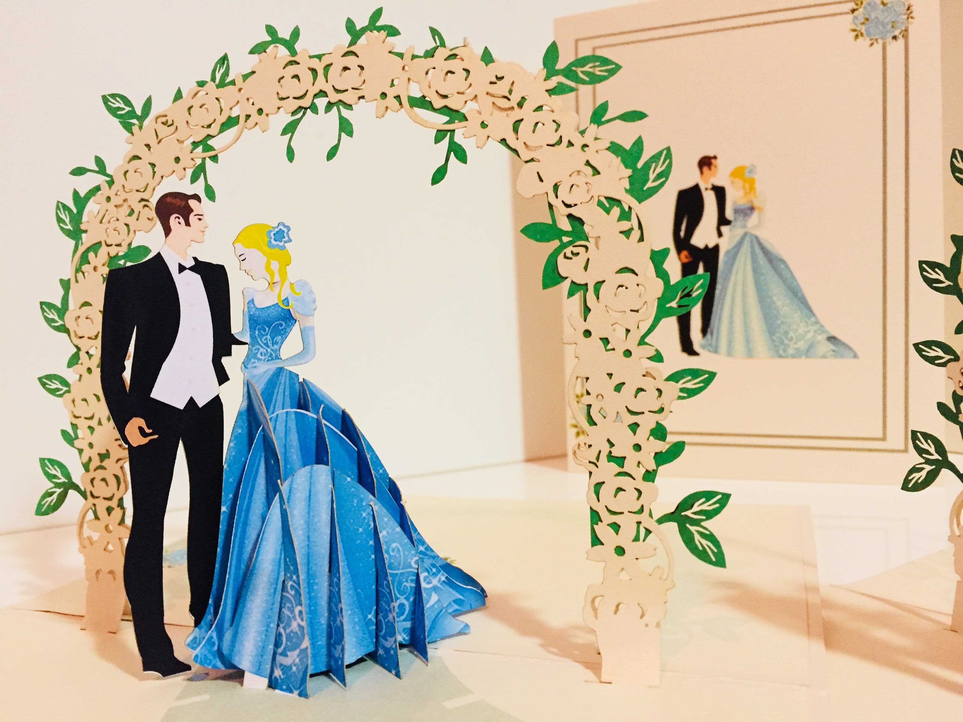 Western - Metallic Sapphire Wedding Classic 3D POP UP GREETING CARD - Created by Origami Pop Cards – 3D Pop Up Greeting Cards, Australian Design & Handmade, 3D Pop Up Magical Paper Cards, Handmade Pop Up Cards Celebrate Love Anniversary Heart and Romantic