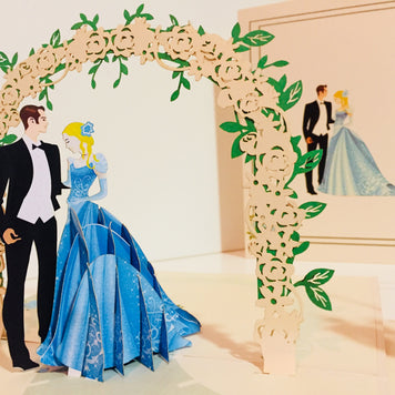 Western - Metallic Sapphire Wedding Classic 3D POP UP GREETING CARD - Created by Origami Pop Cards – 3D Pop Up Greeting Cards, Australian Design & Handmade, 3D Pop Up Magical Paper Cards, Handmade Pop Up Cards Celebrate Love Anniversary Heart and Romantic