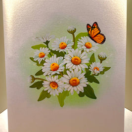 White Daisy Garden with Butterflies Origami Pop Cards 3D Pop Up Greeting Card Happy Birthday Thank You Handmade Gift Thinking of You Blank Card for Any Occasion Happy Mother's Day Happy Father's Australiana Celebrate the Beauty of Flower